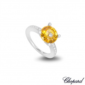 Chopard White Gold So Happy Yellow Stone & Diamond Ring 82/6231-1409 Chopard White Gold So Happy Yellow Stone & Diamond Ring 82/6231-1409